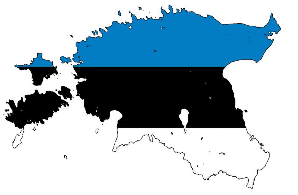 carte de drapeau de l'Estonie