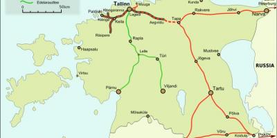 Carte des chemins de fer estoniens