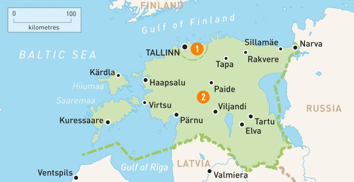 une carte de l'Estonie