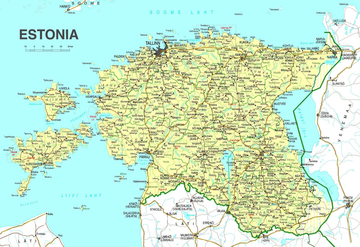 carte de l'Estonie route