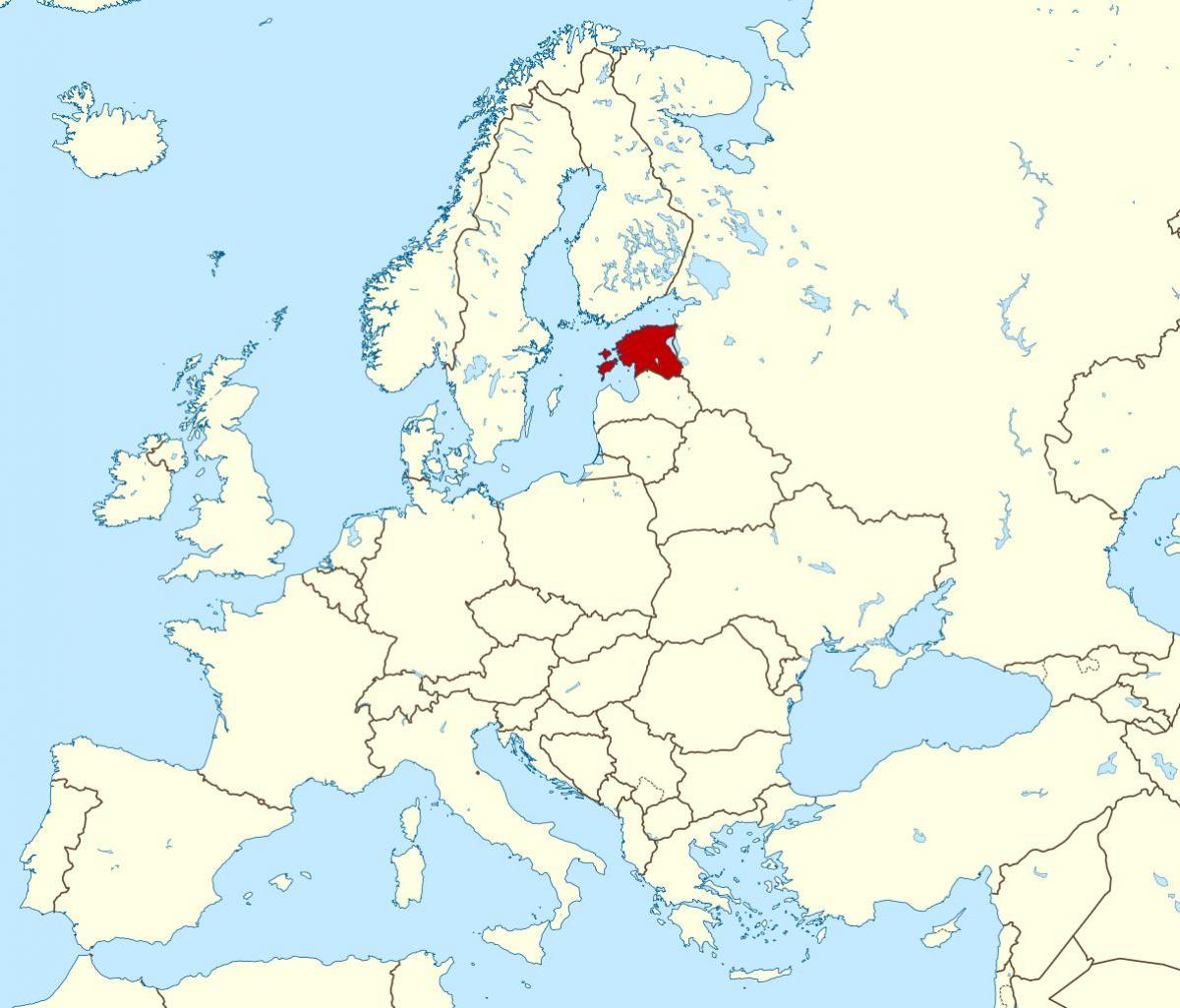 L'estonie emplacement sur la carte du monde
