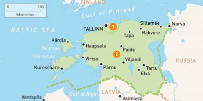 Une carte de l'Estonie