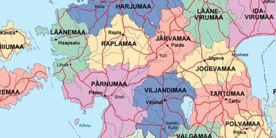 Carte de l'Estonie politique