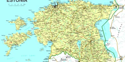Carte de l'Estonie route